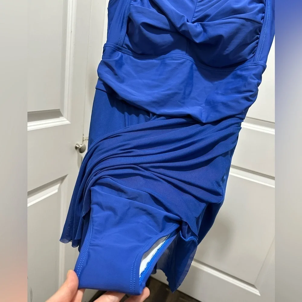 BloomChic Size L Ruched Sculpt Waist  Adjustable Straps Swim Dress - Picture 4 of 4